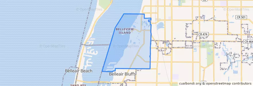 Mapa de ubicacion de Belleair.