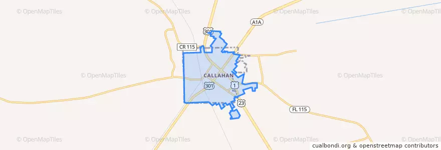 Mapa de ubicacion de Callahan.