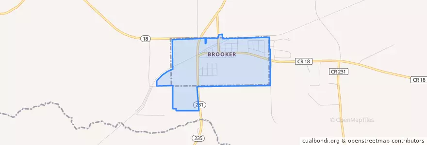 Mapa de ubicacion de Brooker.