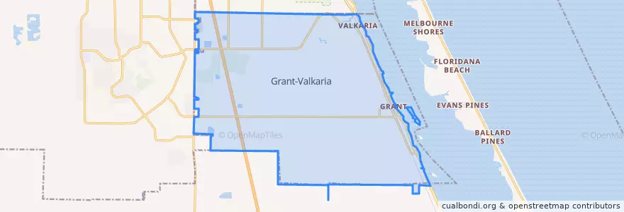 Mapa de ubicacion de Grant-Valkaria.