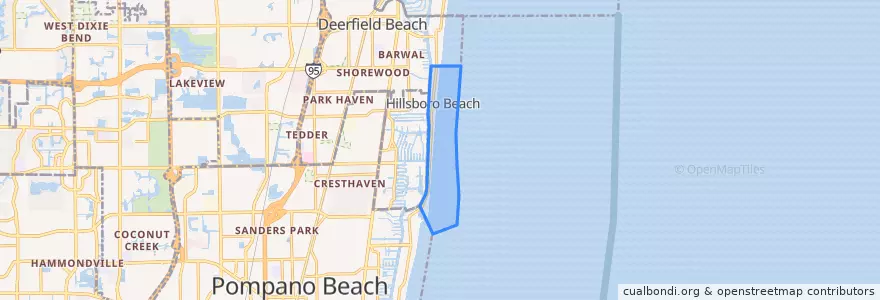 Mapa de ubicacion de Hillsboro Beach.