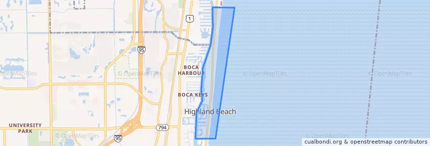 Mapa de ubicacion de Highland Beach.