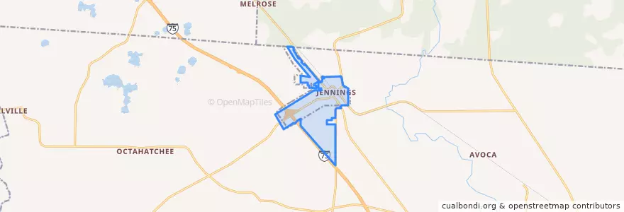 Mapa de ubicacion de Jennings.