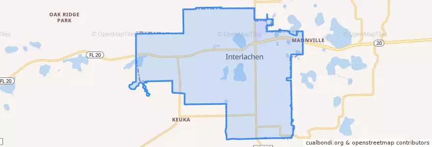 Mapa de ubicacion de Interlachen.