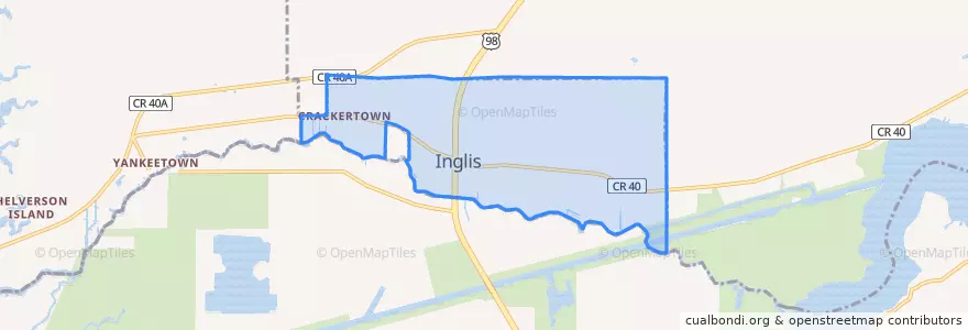 Mapa de ubicacion de Inglis.