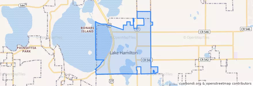 Mapa de ubicacion de Lake Hamilton.