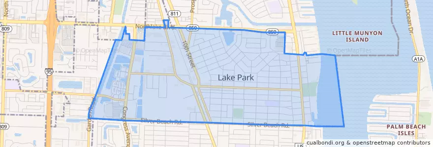 Mapa de ubicacion de Lake Park.
