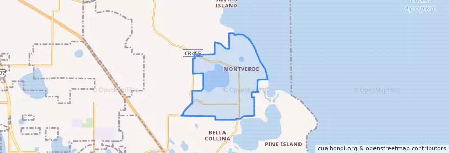 Mapa de ubicacion de Montverde.