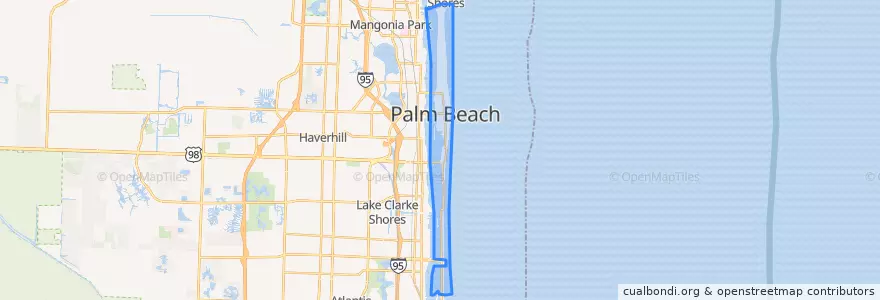 Mapa de ubicacion de Palm Beach.