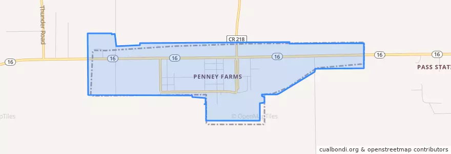 Mapa de ubicacion de Penney Farms.