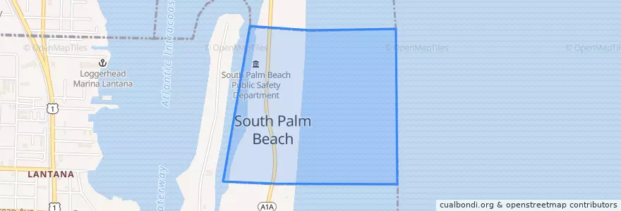 Mapa de ubicacion de South Palm Beach.