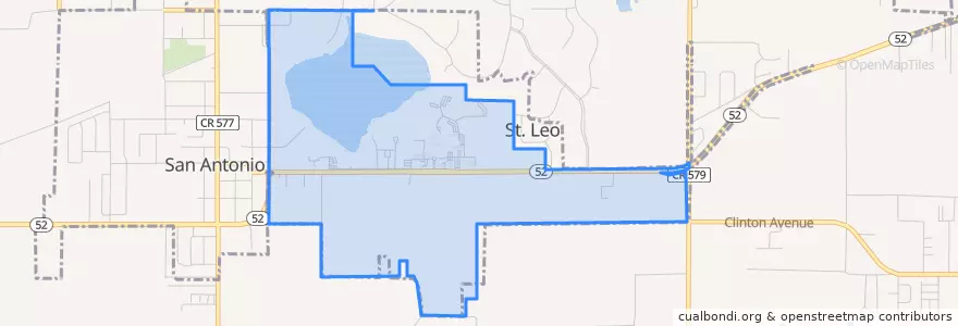 Mapa de ubicacion de St. Leo.