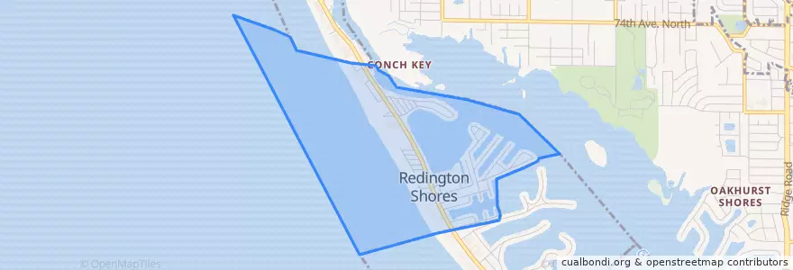 Mapa de ubicacion de Redington Shores.