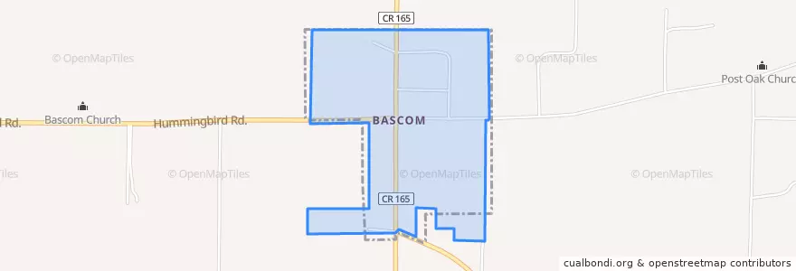 Mapa de ubicacion de Bascom.
