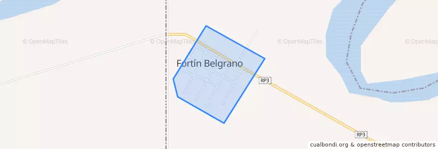 Mapa de ubicacion de Fortín Belgrano.
