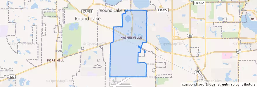 Mapa de ubicacion de Hainesville.