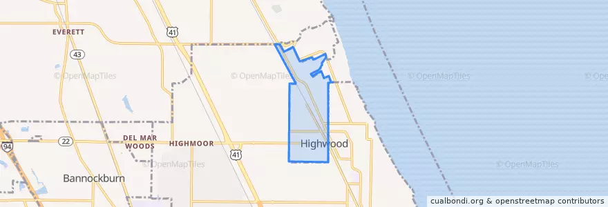 Mapa de ubicacion de Highwood.