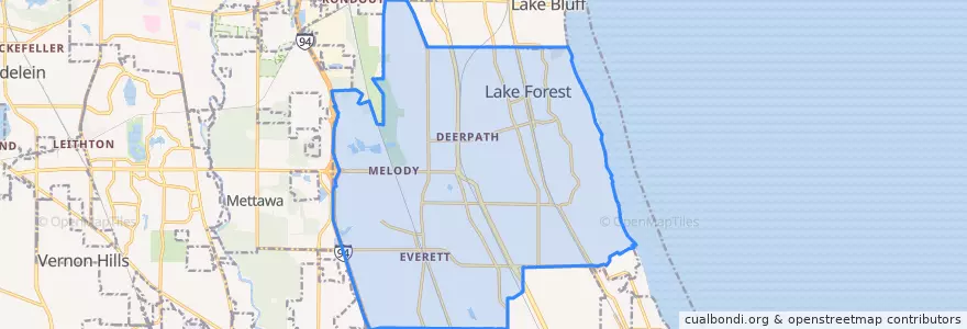 Mapa de ubicacion de Lake Forest.