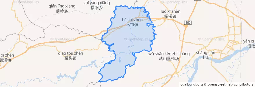 Mapa de ubicacion de 禾市镇.