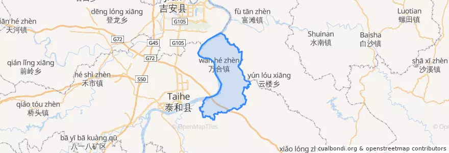 Mapa de ubicacion de 万合镇.