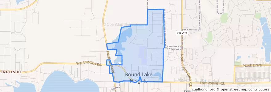 Mapa de ubicacion de Round Lake Heights.