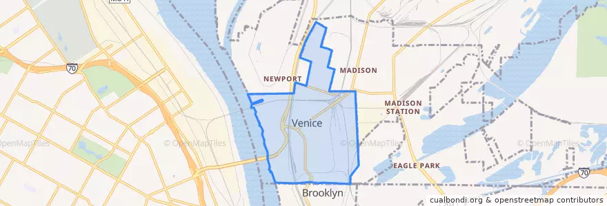 Mapa de ubicacion de Venice.
