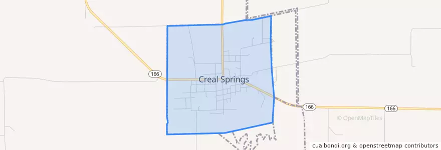 Mapa de ubicacion de Creal Springs.
