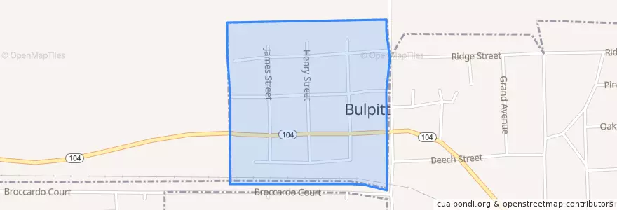 Mapa de ubicacion de Bulpitt.