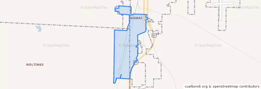Mapa de ubicacion de Wamac.