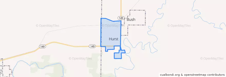 Mapa de ubicacion de Hurst.