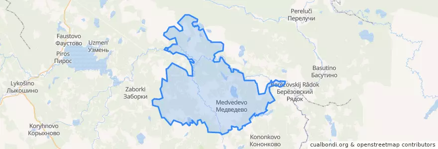 Mapa de ubicacion de Кемецкое сельское поселение.