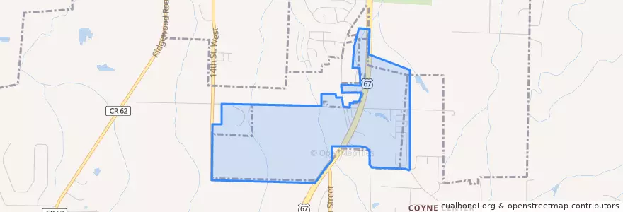 Mapa de ubicacion de Oak Grove.