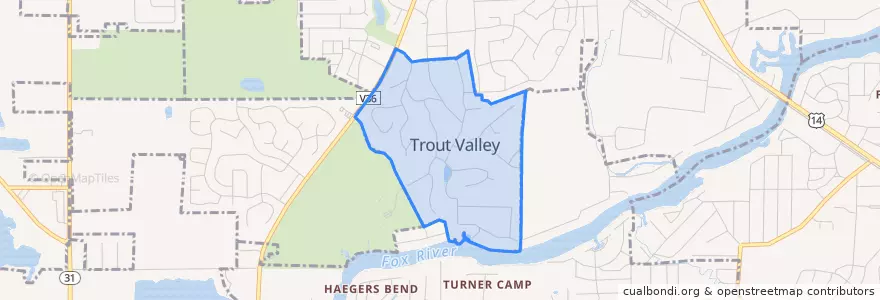 Mapa de ubicacion de Trout Valley.