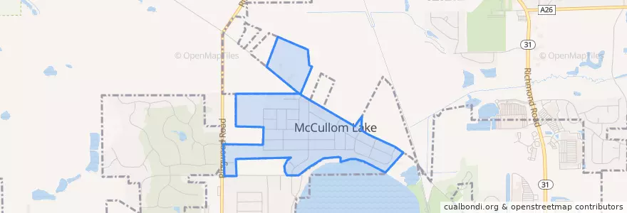 Mapa de ubicacion de McCullom Lake.