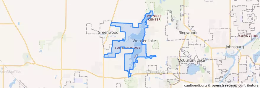 Mapa de ubicacion de Wonder Lake.