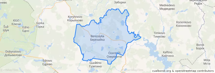 Mapa de ubicacion de Березайское сельское поселение.