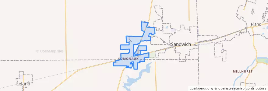 Mapa de ubicacion de Somonauk.