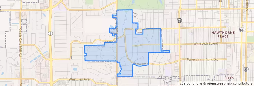 Mapa de ubicacion de Leland Grove.