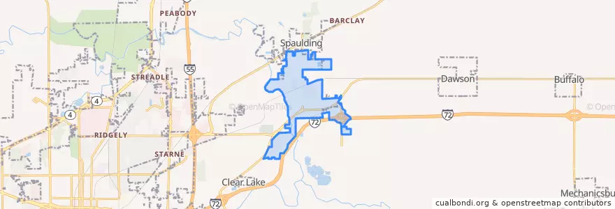 Mapa de ubicacion de Riverton.