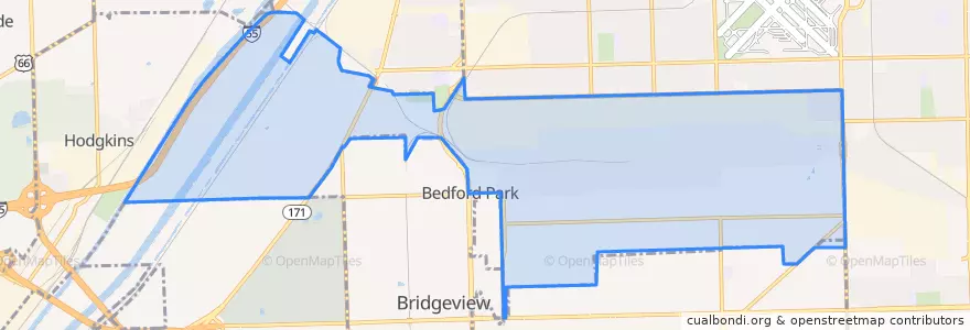 Mapa de ubicacion de Bedford Park.