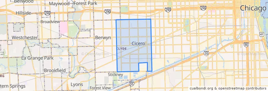 Mapa de ubicacion de Cicero.