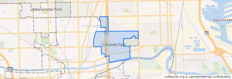 Mapa de ubicacion de Calumet Park.