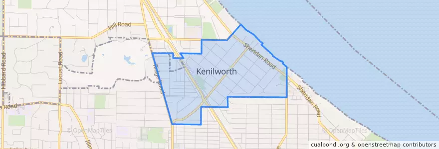 Mapa de ubicacion de Kenilworth.