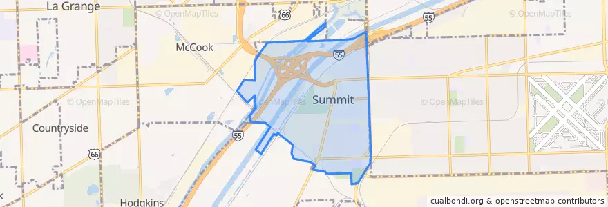 Mapa de ubicacion de Summit.