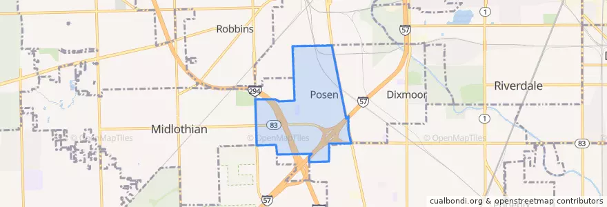 Mapa de ubicacion de Posen.