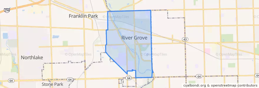 Mapa de ubicacion de River Grove.