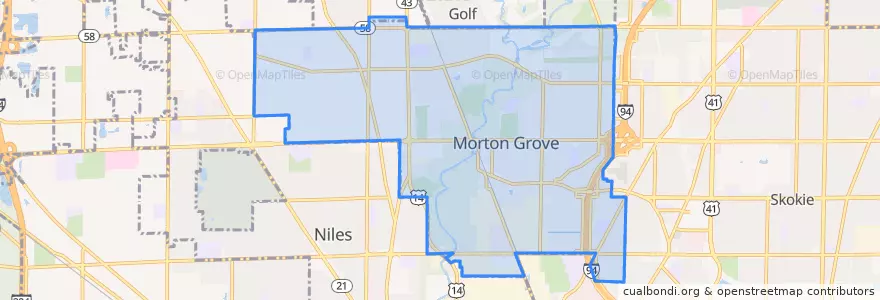 Mapa de ubicacion de Morton Grove.