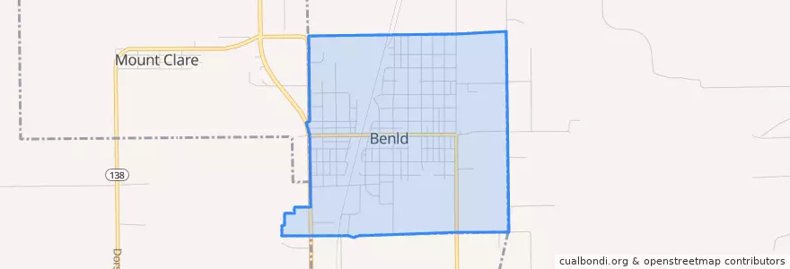 Mapa de ubicacion de Benld.