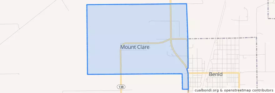 Mapa de ubicacion de Mount Clare.