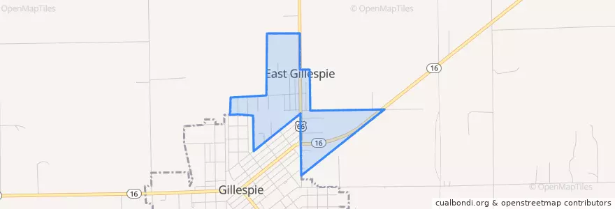 Mapa de ubicacion de East Gillespie.